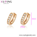 95930 Moda dama diseños sencillos joyas 18k oro zircon estilo pendientes de aro